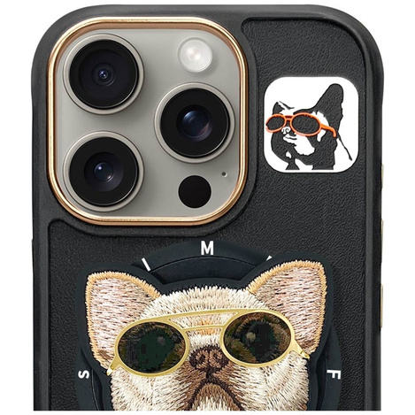 Etui Nimmy Glasses Cool Dog MagSafe do    iPhone 16 Pro Max czarny