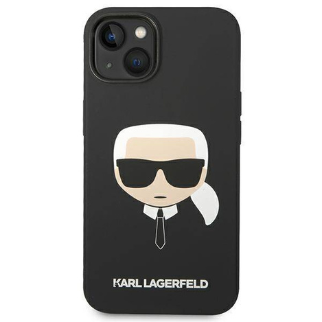 Original Handyhülle IPHONE 14 PLUS Karl Lagerfeld Harcase Silicone Karl's Head schwarz