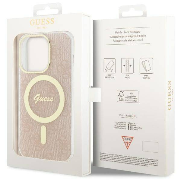 Guess GUHMP14LH4STP iPhone 14 Pro 6.1" pink/pink Hardcase 4G MagSafe