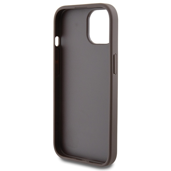Guess 4G Metal Gold Logo Hülle für iPhone 15 – braun