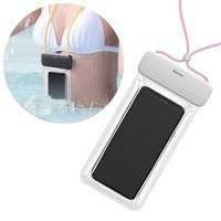 Baseus uniwersalny wodoodporny pokrowiec etui na telefon (max 7,2'') na basen nad wodę IPX8 różowy (ACFSD-D24)