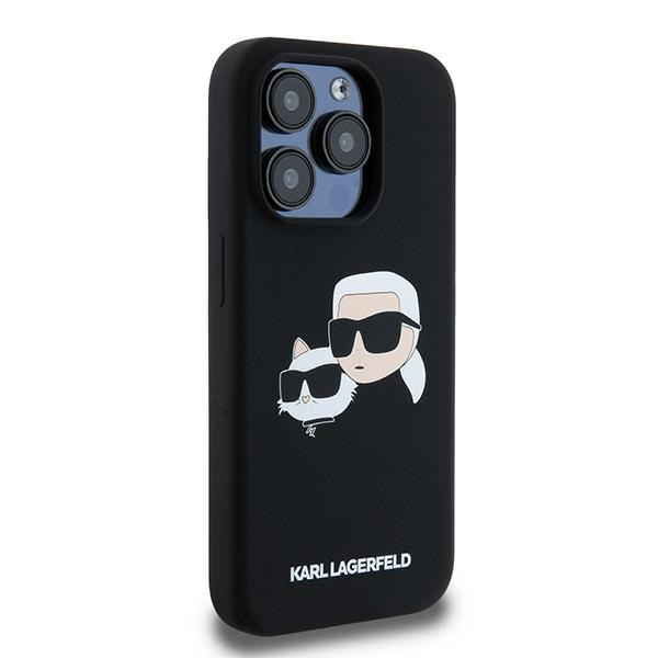 Oryginalne Etui KARL LAGERFELD Silicone Karl & Choupette MagSafe KLHMP15LSKCHPPLK do Iphone 15 Pro Czarny