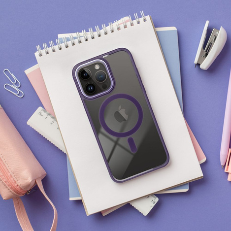 Futerał COLOR EDGE MAG COVER kompatybilny z MagSafe do IPHONE 16 fioletowy