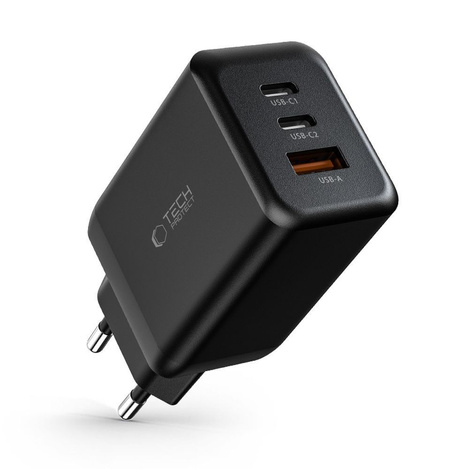 Ładowarka Sieciowa 65W 2x USB-C PD + QC3.0 USB Tech-Protect C65W czarna