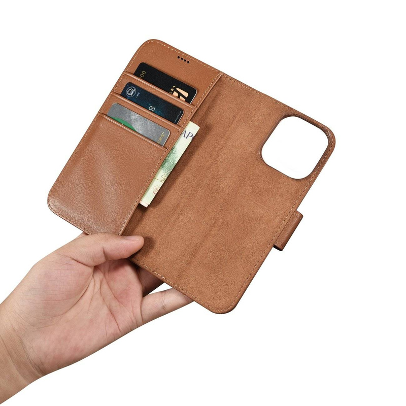 iCarer Wallet Case 2in1 iPhone 14 Pro Max Leather Flip Cover Anti-RFID Brown (WMI14220728-BN)