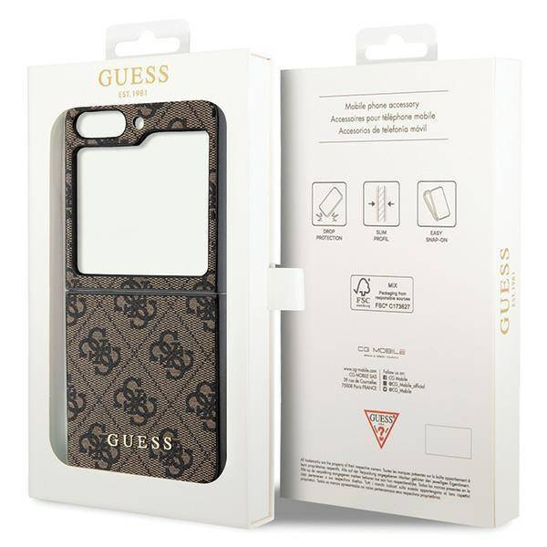 Original Case SAMSUNG GALAXY Z FLIP 5 Guess Hardcase 4G Charms Collection (GUHCZF5GF4GBR) brown