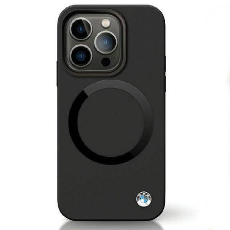 Original Handyhülle IPHONE 14 BMW Signature Liquid Silicone MagSafe (BMHMP14SSILBK2) schwarz