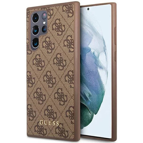 Guess 4G Metal Logo - Etui Samsung Galaxy S23 Ultra (brązowy)
