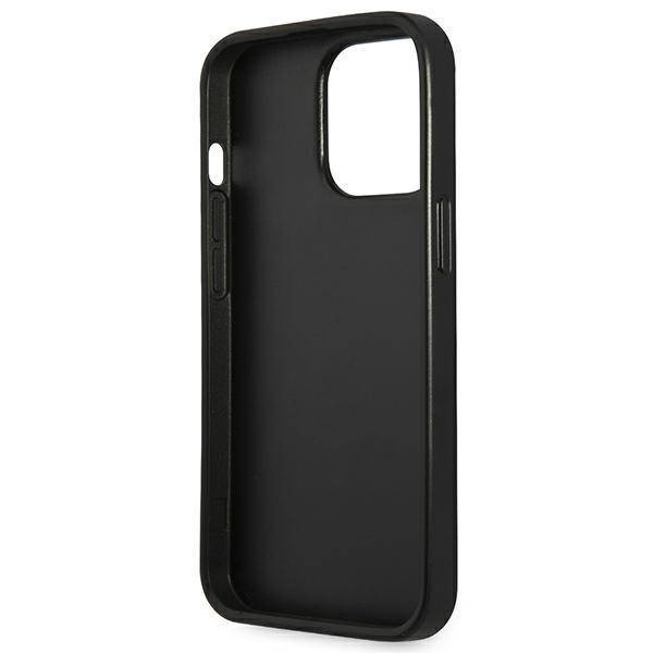 Original Case IPHONE 13 PRO MAX Guess Hardcase Saffianotriangle Logo (GUHCP13XPSATLG) silver