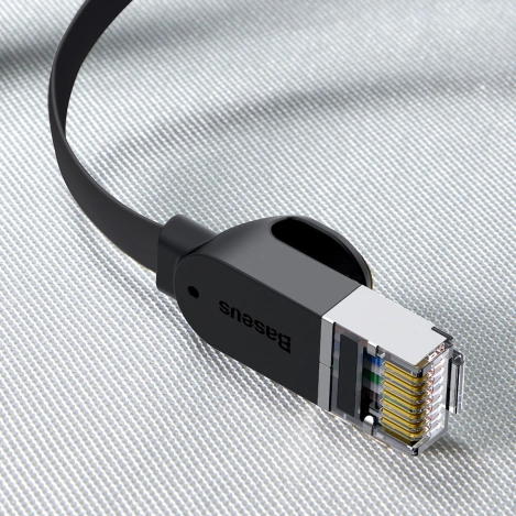 Baseus High Speed flat Ethernet CAT6 RJ45 network cable 0.5m - black