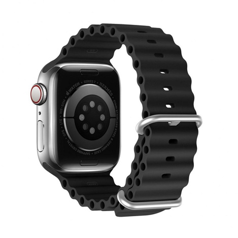 Dux Ducis Strap Watch 8 / 7 / 6 / 5 / 4 / 3 / 2 / SE (41 / 40 / 38mm) Silikonband Armband Schwarz (OceanWave Version)