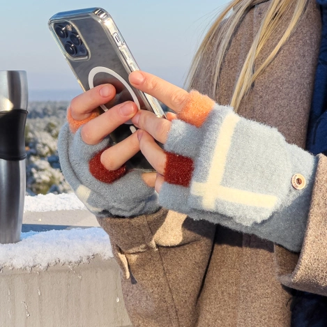 Winter-Handyhandschuhe für Damen/Kinder – weiß