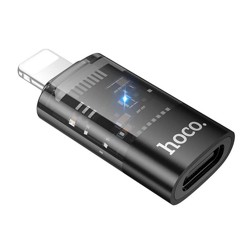 HOCO adapter OTG Lightning (męski) do Typ C (żeński) UA36A transparentny czarny
