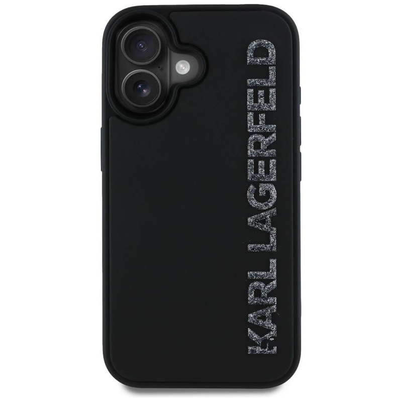 KARL LAGERFELD futerał do IPHONE 16 KLHCP16SRBKGVCK (3D Rubber Elongated Glitter) czarny