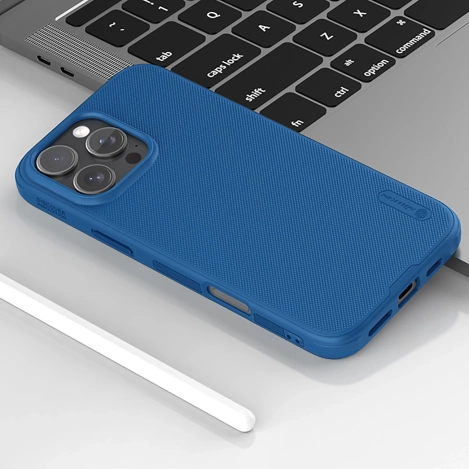 Nillkin Super Frosted Shield Pro Hülle für iPhone 16 Pro – blau