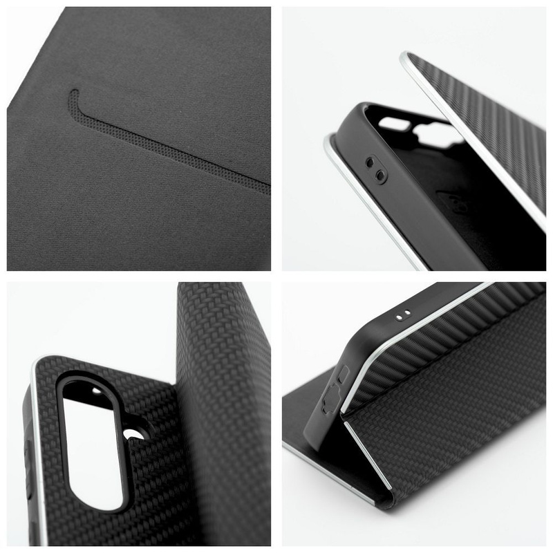 Kabura LUNA Book Carbon do SAMSUNG A10 czarny