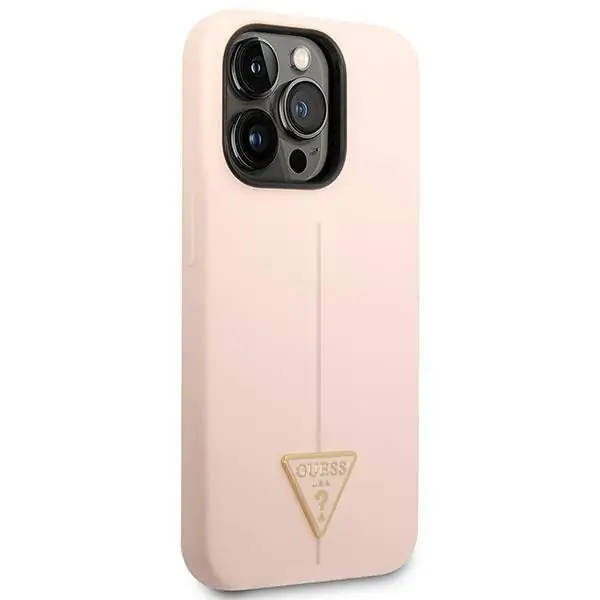 Guess Silicone Triangle Logo - Etui iPhone 14 Pro Max (różowy)
