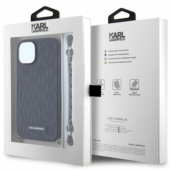 Karl Lagerfeld KLHCP14SSACKLHPK iPhone 14 6.1" czarny/black hardcase Saffiano Monogram Chain