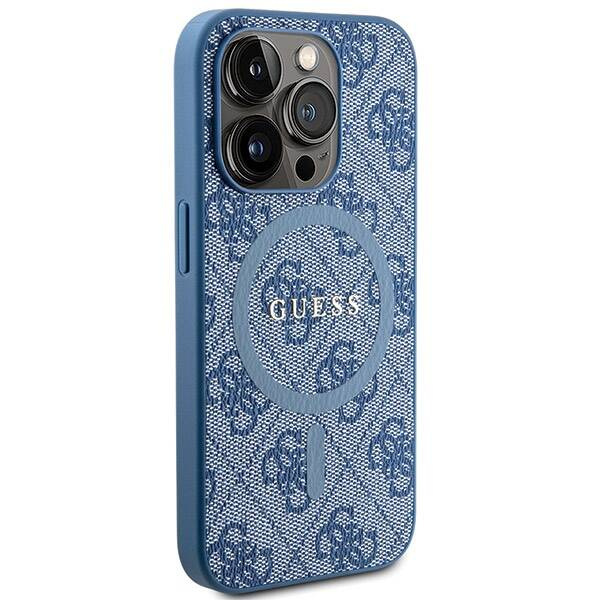 Oryginalne Etui GUESS Hardcase GUHMP14LG4GFRB do iPhone 14 Pro (Kompatybilny z Magsafe / 4G Ring classic logo / niebieski)
