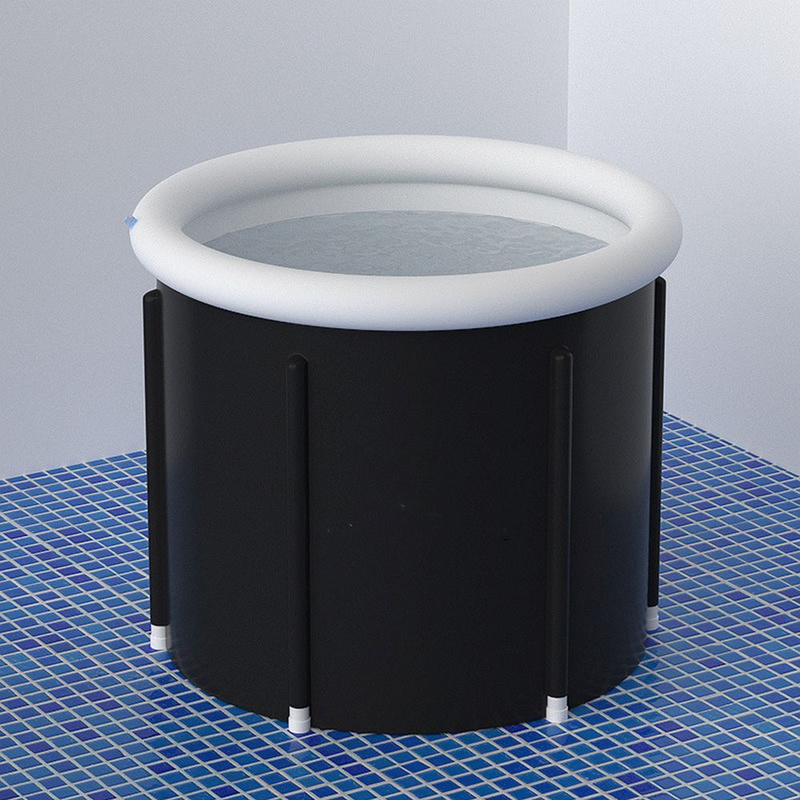 Składana przenośna dmuchana wanna balia do kąpieli 75 x 80 cm czarna