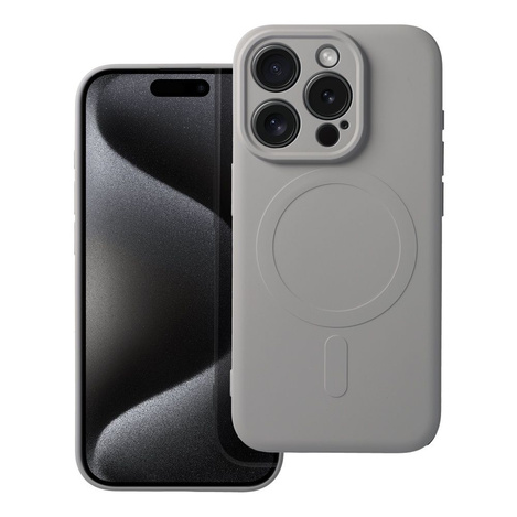 Futerał Silicone Mag Cover kompatybilny z MagSafe do IPHONE 15 PRO tytanowy szary