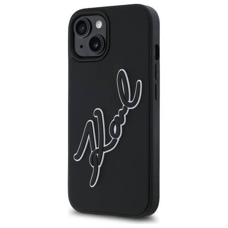 Etui Karl Lagerfeld 3D Rubber Signature na iPhone 15 - czarne