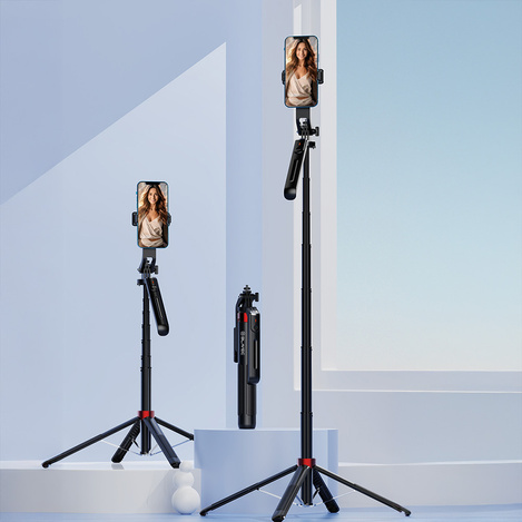 Blavec Selfie Stick Aluminium Fusion P09 tripod + pilot 1,8 metra (SSFP09-TRB18) czarny