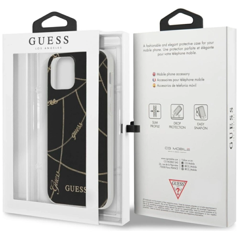 Guess GUHCP12SPCUCHBK iPhone 12 mini czarny/black hardcase Gold Chain Collection