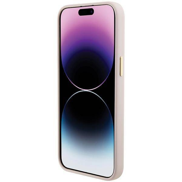 Guess nakładka do iPhone 15 Pro 6,1&quot; GUHCP15LM4DGPP różowa HC SILICONE LOGO STRASS 4G