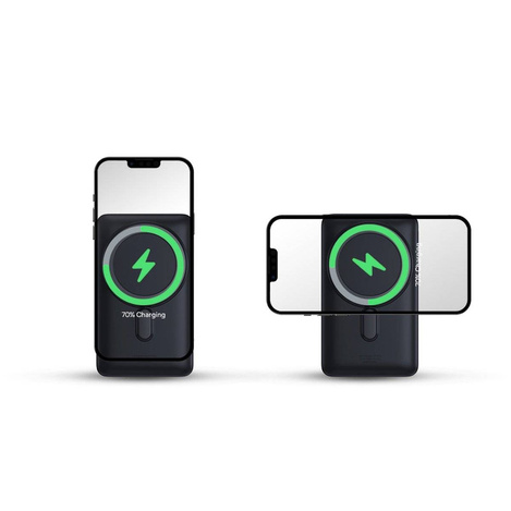 Baseus Magnetic Bracket Powerbank mit MagSafe Wireless Charging 10000mAh 20W Overseas Edition weiß (PPCX000202) + USB Type C Baseus Xiaobai Series 60W 0.5m