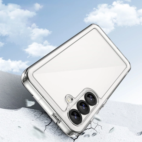 Etui silikonowe Outer Space Case z żelową ramką do Samsung Galaxy S25 - przezroczysto-czarne