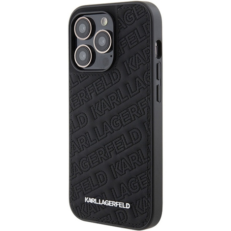 Karl Lagerfeld Quilted K Pattern case for iPhone 15 Pro - black
