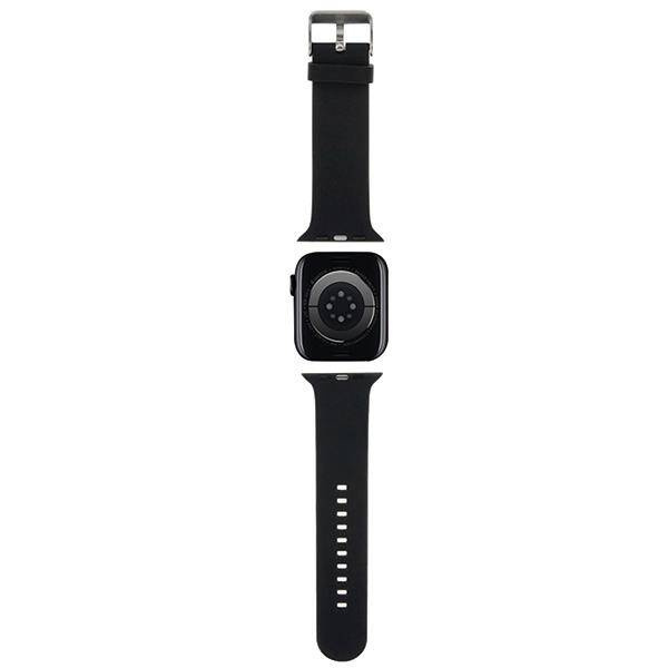 Pasek do APPLE WATCH 4 / 5 / 6 / 7 / 8 / SE / ULTRA (42 / 44 / 45 / 49 MM) Karl Lagerfeld Strap 3D Rubber Karl&Choupette Heads (KLAWLSLKCNK) czarne