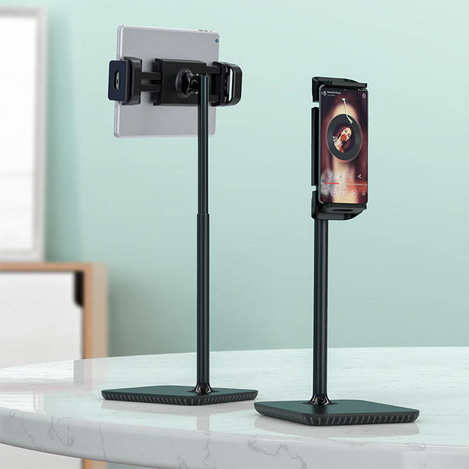 Acefast teleskopowy uchwyt do telefonu i tabletu (135-230mm szer.) na biurko 360° czarny (E4 black)