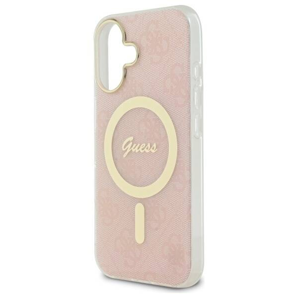 Original Case IPHONE 16 PLUS Guess Hardcase IML 4G MagSafe (GUHMP16MH4STP) pink
