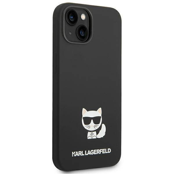 Original Handyhülle IPHONE 14 PLUS Karl Lagerfeld Hardcase Silicone Choupette Body (KLHCP14MSLCTBK) schwarz