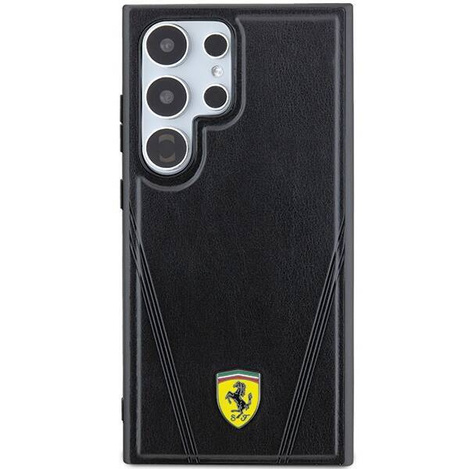 Oryginalne Etui FERRARI hardcase Hot Stamp V Lines MagSafe FEHMS24LP3BAK do Samsung Galaxy  S24 Ultra Czarny