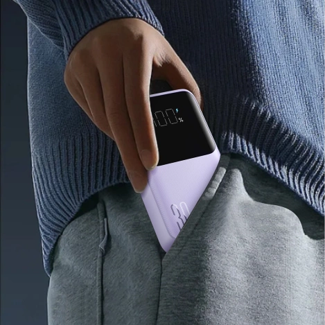 Mini powerbank Joyroom JR-PBC06 z wbudowanymi kablami USB-C / Lightning 30W 10000mAh - biały