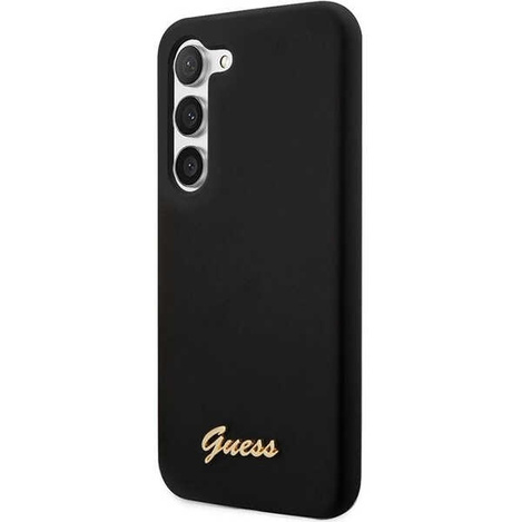 Guess Silicone Script Metal Logo - Etui Samsung Galaxy S23 (czarny)