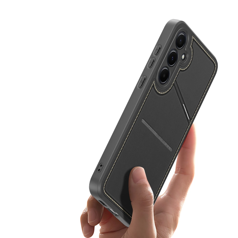 Etui Dux Ducis Rafi II na Samsung Galaxy S25 z podstawką i portfelem - czarne