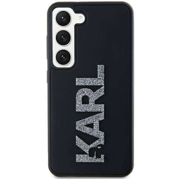 Karl Lagerfeld 3D Rubber Glitter Logo case for Samsung Galaxy S23 - black
