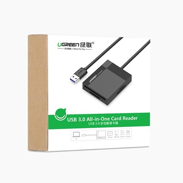 Ugreen USB 3.0 SD / Micro SD / CF / MS Speicherkartenleser schwarz (CR125 30333)