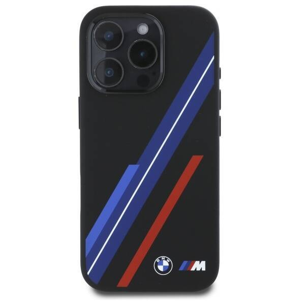 Original Case IPHONE 16 PRO MAX BMW Hardcase Silicone Random Lines MagSafe (BMHMP16X23SSPK) black