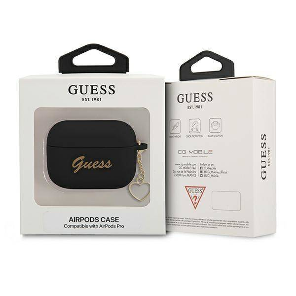 Guess GUAPLSCHSK AirPods Pro cover black / black Silicone Charm Collection