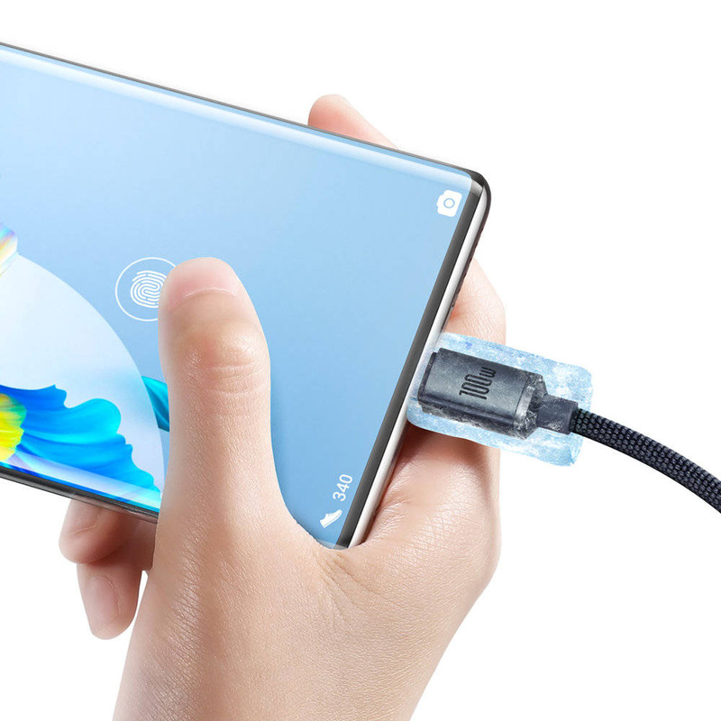 Baseus Crystal Shine Series Fast Charging Data Cable USB to Type-C 100W 1.2m Black