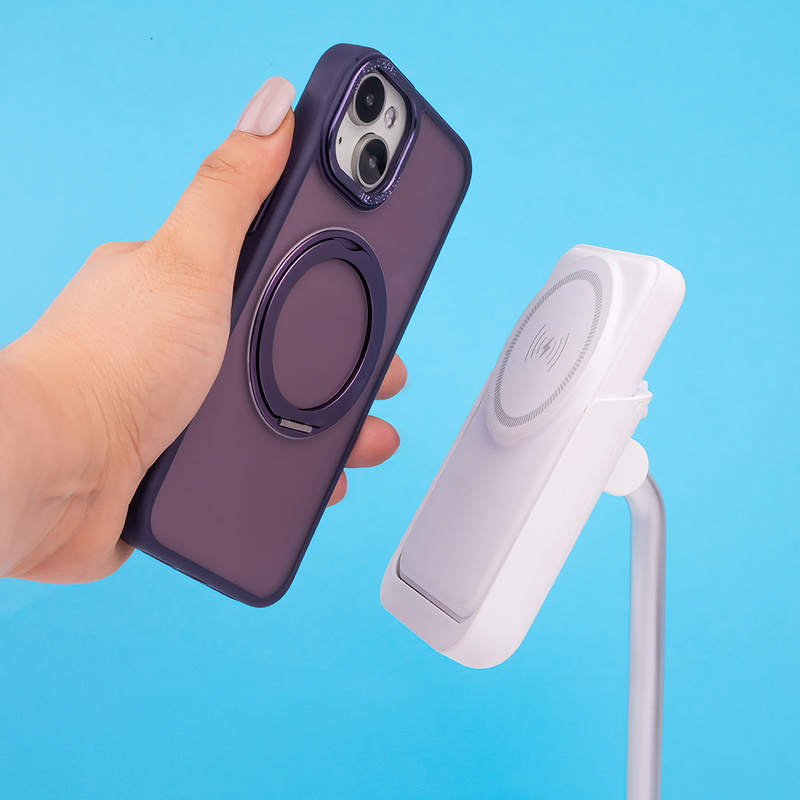 Nakładka Mag Ring Rotating do iPhone 15 Pro 6,1&quot; fioletowy