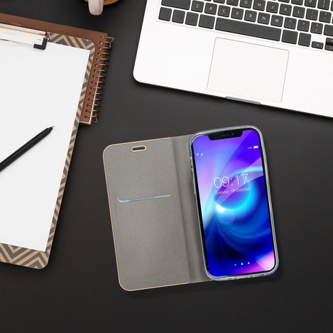 Kabura LUNA Book Gold do SAMSUNG A22 5G srebrny