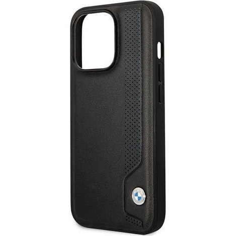 Original Case IPHONE 14 PRO BMW Hardcase Leather Blue Dots (BMHCP14L22RBDK) black
