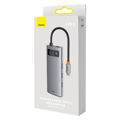 Baseus Metal Gleam Series 4 in 1 HUB Dockingstation USB Typ C – 4 x USB 3.2 Gen. 1 (WKWG070013)