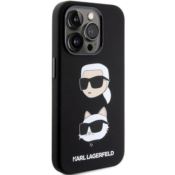 Karl Lagerfeld Silicone Karl&Choupette Head case for iPhone 15 Pro - black